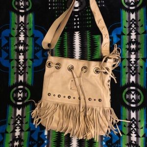 STS Real Leather Tan Bucket Purse